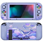 PlayVital ZealProtect Coque pour Nintendo Switch,Cover de Protection pour Switch avec Protection d'écran en Verre Trempé&Capuchon Joystick&Caps Boutons Direction ABXY-Baleine en Rêve