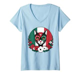 Womens Lucha Libre Mexican Wrestler Mask Wrestling Luchador V-Neck T-Shirt