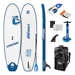 Cressi Isup Complet Set - Element All Round Isup Set, SUP Board Kit Facile à Gonfler (moins de 10 minutes) Complet avec Tous les Accessoires Nécessaires pour le Transport, Blanc/Bleu, 10'2'', Unisexe Adulte