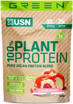 USN 100% Plant Protein Strawberry, Vegan Protein Powder (900G) a Sugar Free, Pla