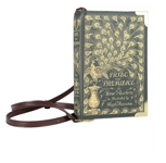 Cross Body Shoulder Handbag Well Read Book Dust Bag Pride + Prejudice Green