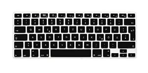 System-S Clavier QWERTZ Allemand en Silicone pour MacBook Pro 13" 15" 17" iMac MacBook Air 13" Noir