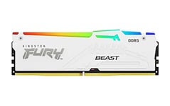 Kingston FURY Beast White RGB XMP 32GB 6000MT/s DDR5 CL30 DIMM Desktop Gaming Memory Kit of 2 - KF560C30BWAK2-32