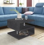 Dmora - Table Basse Gianni, Table Basse de Salon, Meuble de Rangement Bas, Table Basse, 55x55h41 cm, Ardoise