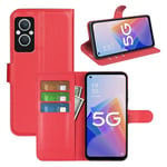 Oppo Reno8 Lite 5G      Pu Wallet Case    [Red]