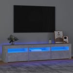 TV-taso LED-valoilla betoninharmaa 180x35x40 cm