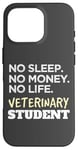 Coque pour iPhone 16 Pro Veterinarian No Sleep No Money No Life Vet Student