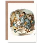 Painting Book Carrol Alice Wonderland Tenniel Dodo Greetings Card Plus Envelope Blank inside