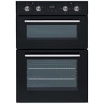 SIA 60cm Black Built-in Oven, Induction Hob And Stainless Steel Extractor Fan