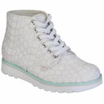 Kickers Girls Lite Love Heart Boots White Pink 1-13313