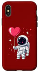 Coque pour iPhone X/XS Adorable ballon flottant en forme de cœur Explorateur spatial