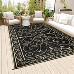 Famibay Outdoor Garden Rugs Waterproof Patio Mats Portable Lightweight Picnic Blanket Outdoor Area Rug for Balcony Backyard Front Porch Pool Deck