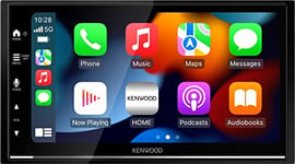 KENWOOD DMX7722DABS - 17.3 cm (6.8”) Digital Media AV Receiver with Wireless CarPlay & Android Auto (4x50W, DAB+/FM, BT, 3X Pre-Out 2.5V, USB, iPod/iPhone Control)