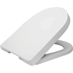 Woltu - Abattant wc en plastique avec charnière inoxydable, Couvercle de toilette antibactérienne Softclose, Blanc 37, 8 x 1, 8 x 42, 5cm