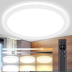 Plafonnier Led, Luminaire Plafonnier Télécommande 24W Réglable Ø30cm 3000K-6500K Dimmable Lampe Plafond Led Moderne Rond 2400LM Applicable à Salle de