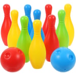 Bowlingset för barn, Mini leksak bowlingset Trädgårdsspel inomhusfestspel 10 st stift spel med 2 bollar för barn 3+ år