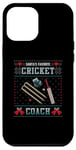 Coque pour iPhone 12 Pro Max Pull de Noël moche pour entraîneur de cricket préféré du Père Noël