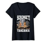 Womens Serengeti National Park Tanzania Safari Animals Big 5 Africa V-Neck T-Shirt