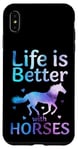 Coque pour iPhone XS Max Life Is Better With Horses Adorable cheval à cheval