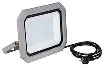 as - Schwabe Projecteur professionnel LED de construction 120 W - adapté en atelier - lumière mobile LED pour l'éclairage intérieur et extérieur - IP65 - argent I 46465