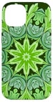 iPhone 14 Ailanthus Leaves Pattern Design Cut Out Lime And Tea Case