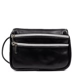 FIRENZE ARTEGIANI. Ailoche Women's Shoulder Bag Genuine Leather Sauvage Finish 19 x 3 x 13 cm Colour: Black, Black/White, Utility