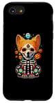 Coque pour iPhone SE (2020) / 7 / 8 Os de corgi mexicain Sugar Skull, Halloween, jour de la mort d'un chien