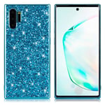 Glitter Samsung Galaxy Note 10 Plus skal - Blå