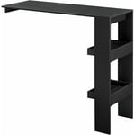 Table de bar stylée meuble de rangement table bistrot murale 120 cm noir