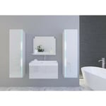 Azura Home Design - Meuble salle de bain sandy blanc laqué - Noir
