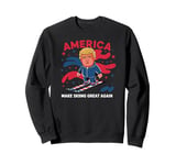 Donald Trump Skiing America - Make Skiing Great Again Sweatshirt