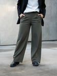 Ichi Kate Wide Pant Long - Dame - Grønn - XXXL