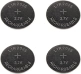 4X Piles Bouton Lir-2025 Rechargeable Lithium - Remplace Les Piles Bouton Cr2025 - Par Ex.. Carte Mère, Calculatrice De Poche, Bougies Électriques, Ordinateur De Vélo, Jouets, Pet Tracker