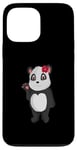 Coque pour iPhone 13 Pro Max Ours panda amusant avec fleur panda ours