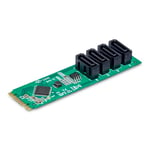 StarTech.com Carte Adaptateur M.2 vers SATA à 4 Ports, Carte Extension M.2 PCIe 3.0 vers HDD/SSD SATA, Windows/macOS/Linux