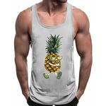 Débardeur Hommes Sport Bodybuilding Debardeur Homme Coton Musculation Fitness Gym Debardeur Homme Sport sans Manches T-Shirt Summer Ananas Party