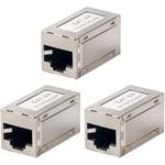 3 Pièces Rj45 Coupleur En Ligne Cat6A En Métal Blindé, Femelle À Femelle[CAB300264] - Câbles et Connectique