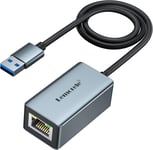 Adaptateur USB vers Ethernet,USB 3.0 vers RJ45 Gigabit Ethernet LAN Réseau,Boîtier en Aluminium Compatible PC,MacBook,Surface Pro,Switch Windows 10/8.1/8/7,Linux,Mac OS.[W749]