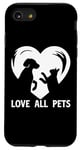 Coque pour iPhone SE (2020) / 7 / 8 T-shirt Love All Pets Animals Are Friends Too pour homme et femme