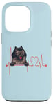 Coque pour iPhone 13 Pro EKG de battements de cœur pour chiens Wolf Spitz Funny Dogs My Cardio