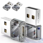 JSAUX Adaptateur USB vers USB-C (Lot de 4), Convertisseur Type-C Femelle à USB-A Mâle avec Charge Rapide 3.1A Compatible avec Apple Watch, iPhone 16 15 14 13 Pro Max, Samsung Galaxy S24 S23-Noir