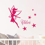 Stickers Prénom Personnalisé | Sticker Autocollant Nom Personnalisable - Décoration Murale Chambre Enfant | 2 Planches de 30 x 15 cm et 40 x 25 cm - Fushia