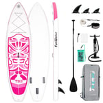 FunWater Planche de Stand Up Paddle Board Gonflable Ultra-Légère avec Accessoires, Réglables Paddle, Sac à Dos Surf, Pompe, Sac à Téléphone, Sangle Cheville Laisse, Tapis Antidérapant, pour Adultes