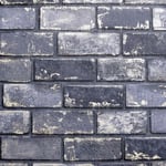 Arthouse ArtiStick Industrial Brick Navy/Gold Self Adhesive Wallpaper 300207