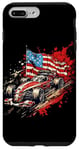 iPhone 7 Plus/8 Plus Vintage Auto Racing Car American Flag 4th of July, Auto Race Case