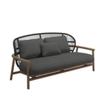 Gloster - Fern Low Back 2-Seater Sofa, Meteor/Raven, Kat.B Blend Coal - Utomhussoffor - Sebastian Herkner