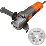 Meuleuse filaire - BLACK & DECKER - BEG220A1-QS - 900 W - 125 mm + 1 Disque