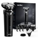 SEJOY 5in1 Electric Shaver Mens Rotary Razor Wet Dry Cordless Nose Beard Trimmer