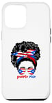 Coque pour iPhone 15 Pro Max Drapeau noir afro portoricain fille femme fille porto rico pr