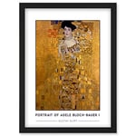 Wee Blue Coo Gustav Klimt Portrait Of Adele Bloch-Bauer I The Lady in Gold Painting Artwork Framed Wall Art Print A4